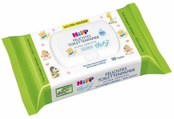 HiPP Babysanft Vlhčený toaletný papier Ultra Sensitive, 6x50 ks
